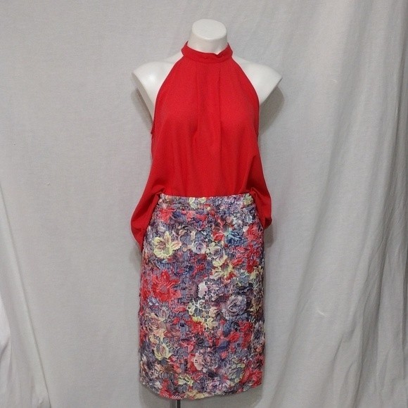 Paper Crane Anthropologie High Neck Halter Keyhole Back Tank Top Large - Picture 6 of 7